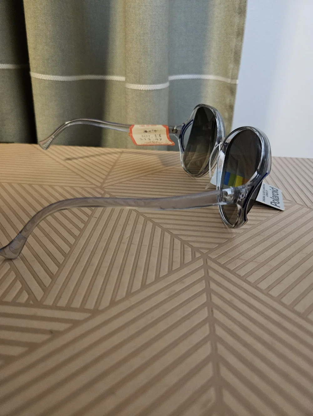 Vintage Polaroid Foreign Intrigue Sunglasses Opti-Ray Clear Frame Deadstock New